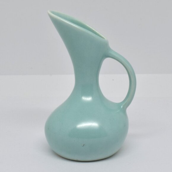 Vintage MCM Miniature Roselane Turquoise Bud Vase, 3.5" Tall, 1961 - Picture 3 of 9